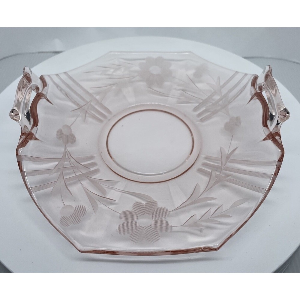 FOSTORIA ROGENE POPPY AMBER ESTATE ELEGANT‎ DEPRESSION DECAGON GLASS BOWL